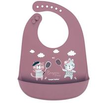 Детский нагрудник Canpol Babies Bonjour Paris 74/027, розовый цв., силикон, 4 мес.