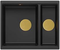 Virtuves izlietne Quadron Logan 150, granīts, 56 cm x 46 cm x 22 cm, zelta krās./melna krās.