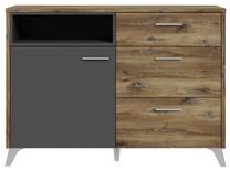Komoda Forte Mount Cook MXCK221L-M480, ąžuolo sp./pilka sp., 89.7 cm x 124.5 cm x 41.5 cm