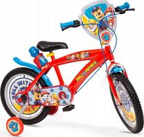 Vaikiškas dviratukas su papildomais ratukais, vaikų Toimsa Paw pATROL, mėlyna sp./raudona sp., 16"