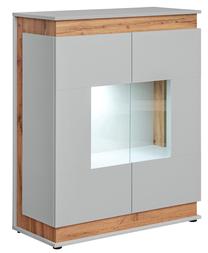 Vitrina ASM Berlin Berlin, ruda sp./pilka sp., 90 cm x 40 cm x 111 cm