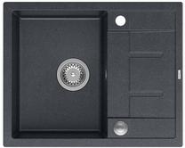 Кухонная мойка Quadron Morgan 116, гранит, 62 см x 50 см x 21 см, черный цв./нержавеющей стали цв.
