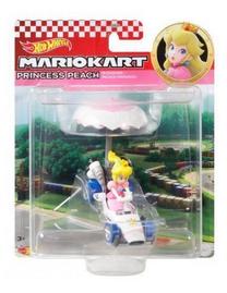 Žaislinis automobilis Mattel Hot Wheels Mario Kart Princess Peach B-Dasher + Peach Parasol, rožinė sp.