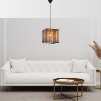 Valgusti rippuv Opviq Chandelier Wooden Cage, E27, 1 x 60 W, pruun v. / must v.