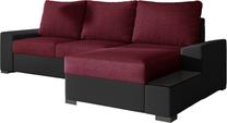 Kampinė sofa Negro Malmo 63, Soft 11, juoda sp./raudona sp., dešininė, 160 x 245 cm x 90 cm