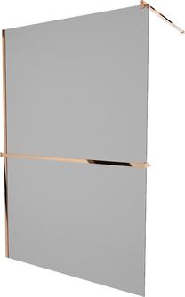 Dušas siena Mexen Kioto+ Walk-In, 110 cm x 200 cm, zeltrozā krās./rūdītais