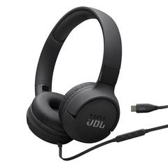 Laidinės ausinės JBL Tune 520CB Stereo wired USB-C foldable, juoda sp.