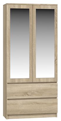 Spinta SS-90, ąžuolo sp., 50 cm x 90 cm x 180 cm, su veidrodžiu