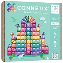 Magnētiskais konstruktors Connetix Pastel Creative CT-P-00104-CR, 104 gab., daudzkrāsaina