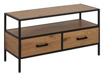 TV staliukas Home4you Seaford, ąžuolo/juoda, 90 cm x 35 cm x 50 cm