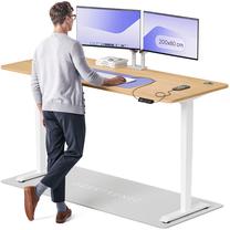 Arvutilaud reguleeritava kõrgusega Desktronic HomePro, 200 cm x 80 cm, 61 - 125.5 cm, tamm v./valge v.