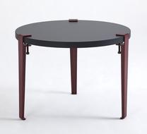 Kavos staliukas Kalune Design Fregoia, antracito sp./bordo sp., 60 cm x 60 cm x 45 cm