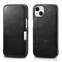 Чехол для телефона iCarer Metal Clip Vintage Folio, черный цв., Apple