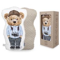 Mazuļa spilvens Ceba Baby Fluffy Puffy Steve W-852-132-687, 50 x 24 cm, brūna krās./balta krās./gaiši zila krās.
