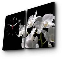 Laikrodis - paveikslas Wallity Canvas 2P3040CSMOR-2, balta sp./juoda sp., 64 cm x 40 cm