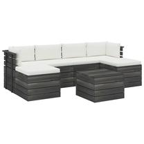Āra mēbeļu komplekts VLX Garden Pallet Lounge Set, balts krās./pelēks krās., 1-4 sēdvietas