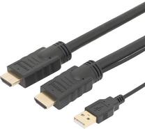 Vads Assmann HDMI High Speed w/ Ethernet & Amp AK-330122-150-S HDMI, HDMI, 20 m, melna krās.