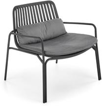 Krėslas Melby, juoda sp./pilka sp., 71 cm x 66 cm x 75 cm