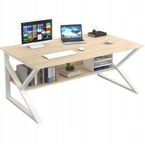 Rakstāmgalds un plaukts ECarla STL08JBR, 100 cm x 60 cm, 72 cm, ozola krās./balts krās.