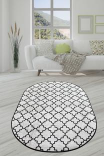 Kilimas Conceptum Hypnose Kupa Oval Djt, balta sp./juoda sp., 230 cm x 160 cm