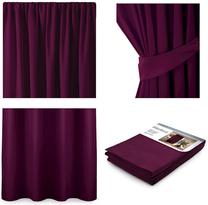 Blackout aizkars AmeliaHome Pleat Blackout, violeta krās., 140 cm x 245 cm