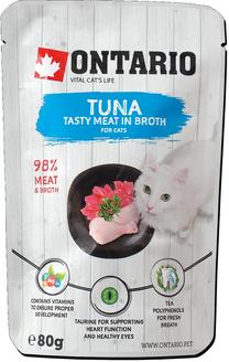 Mitrā kaķu barība Ontario Tasty Meat In Broth 213-3072, tunzivis, 0.08 kg