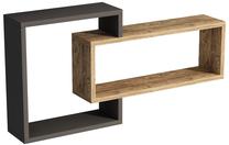 Sieninė lentyna Kalune Design Ilgin 550ARN1433, antracito sp./ruda sp., 43.6 cm x 87 cm x 14.6 cm