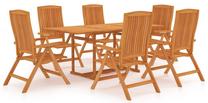 Āra mēbeļu komplekts VLX Dining 7 Piece Set, brūns krās., 6 sēdvietas