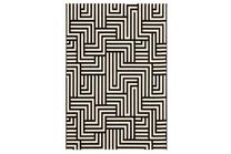 Ковер для открытых террас/комнатные 4Living Labyrinth 620096, белый цв./черный цв., 230 см x 160 см
