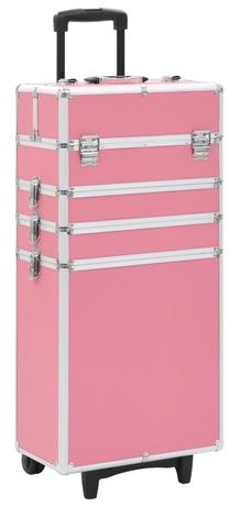 Lagaminas kosmetikai VLX With Casters 91816, rožinė sp., 37 x 22 x 78 cm