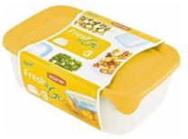 Pārtikas kastes komplekts Curver Fresh&Go, 0.5 - 2 l, caurspīdīga krās./dzeltena krās., 3 gab.