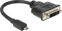 Адаптер Delock micro HDMI - DVI Micro HDMI, DVI female, 0.2 м, черный цв.