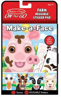 Наклейка Melissa & Doug Make A Face Farm Reusable Sticker Pad, многоцветный