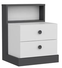 Naktinis staliukas Kalune Design Life 382NRC1801, antracito sp./balta sp., 62 cm x 62 cm x 42 cm