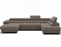 Kampinė sofa - lova Feraria Royal 20, tamsaus smėlio spalva, dešininė, 202 x 358 cm x 93 cm