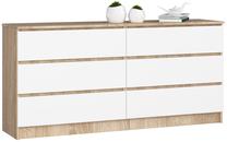 Komoda Akord K160, balta sp./rusva sp., 77 cm x 160 cm x 40 cm