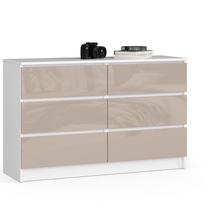 Komoda Akord K120, balta sp./smėlio sp., 77 cm x 120 cm x 40 cm