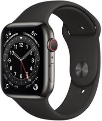 Viedais pulkstenis Apple Watch 6 GPS + Cellular 44mm, melns krās.