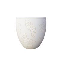 Lillepott Domoletti T1-179, keraamiline, Ø 25 cm, valge v./kollane v.