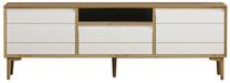 ТВ стол Kalune Design Lerry, коричневый цв./белый цв., 150 см x 35 см x 50 см