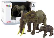 Figūrėlių rinkinys Lean Toys The Worl Of Animals Elephant, 2 vnt., pilka sp.
