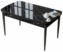 Valgomojo stalas išskleidžiamas Kalune Design Zen, juoda sp./marmuro sp., 132 - 170 cm x 80 cm x 78 cm