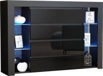 Komoda Pro Meble Milano 4SZ, juoda sp., 104 cm x 35 cm x 140 cm