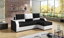 Kampinė sofa Aris Sawana Soft, juoda sp., 150 x 250 cm x 90 cm