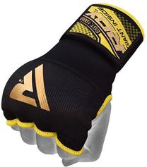 Внутренние боксерские перчатки RDX Inner Gloves With Wrist Strap HYP-ISB, черный цв./желтый цв., XL