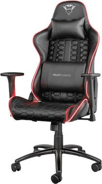 Spēļu krēsls Trust GXT 717 Rayza RGB-Illuminated, melna krās.