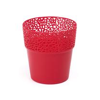 Puķu pods 658, plastmasa, Ø 17 cm, sarkana krās.