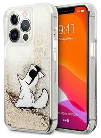 Telefono dėklas Karl Lagerfeld Glitter Choupette Fun KLHCP13XGCFD, skaidri sp./aukso sp., Apple