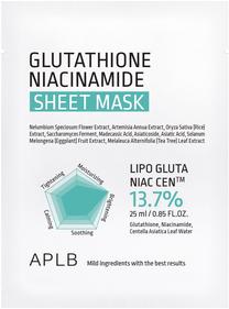 Sejas maska, vienreizlietojamais APLB Glutathione Niacinamide, 25 ml