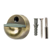 Durų atrama Haushalt DS039CC, 3.4 cm, Ø 4.5 cm, guma/plienas, žalvario sp.